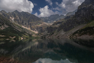 mountain reflection in the lake, staw gąsienicowy, Tatra Poland, 