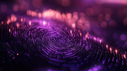 Abstract Purple Fingerprint with Sparkling Background