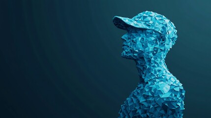 Glowing Geometric Golfer   Abstract Digital Art Inspired by Sci Fi