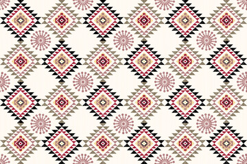 Navajo tribal vector seamless pattern. Native American ornament. Ethnic South Western decor style. It Boho geometric ornament. Vector seamless pattern. Mexican blanket, rug. Woven carpet