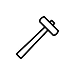 Wooden mallet icon Vector flat thin line illustration