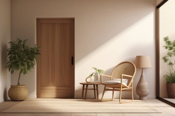 Fototapeta premium Living room chair door architecture.