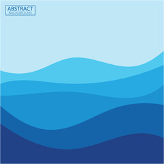 Blue wave vector abstract background flat design stock illustration