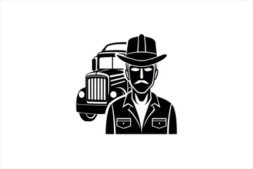 tracker with man vector silhouette