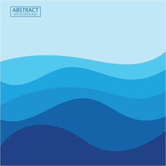Blue wave vector abstract background flat design stock illustration
