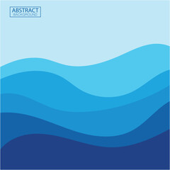 Blue wave vector abstract background flat design stock illustration