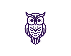 Owl logo design icon vector illustration
