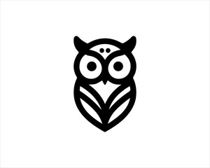 Owl logo design icon vector illustration
