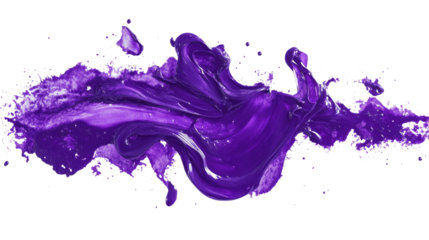 Purple color stroke of paint transparent background