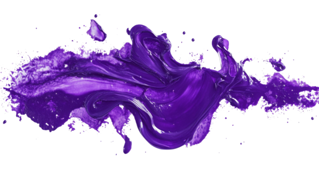 Purple color stroke of paint transparent background
