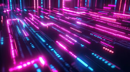 Neon Abstract Technology Background Design