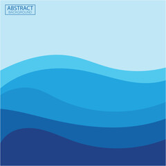 Blue wave vector abstract background flat design stock illustration