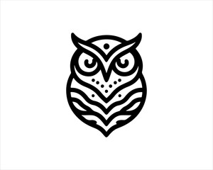 Owl logo design icon vector illustration