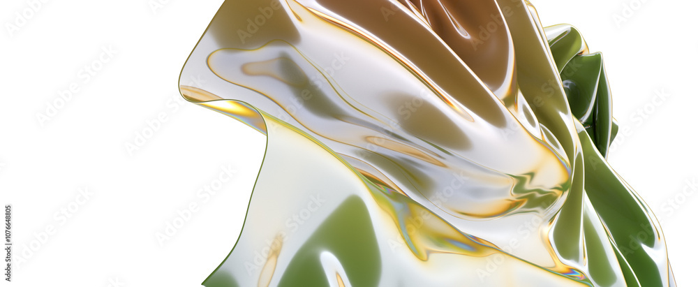 Poster Shimmering metallic fabric with iridescent hues A swirl of color and texture