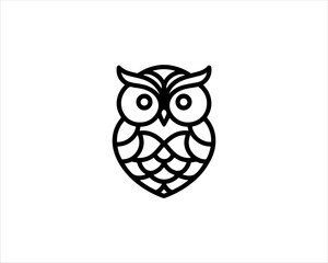 Owl logo design icon vector illustration