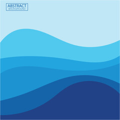 Blue wave vector abstract background flat design stock illustration