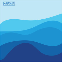 Blue wave vector abstract background flat design stock illustration