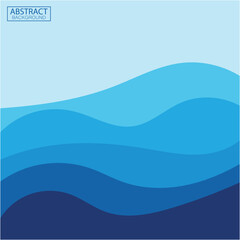 Blue wave vector abstract background flat design stock illustration