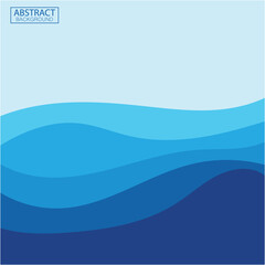 Blue wave vector abstract background flat design stock illustration