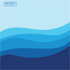 Blue wave vector abstract background flat design stock illustration