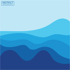 Blue wave vector abstract background flat design stock illustration