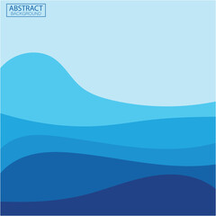 Blue wave vector abstract background flat design stock illustration