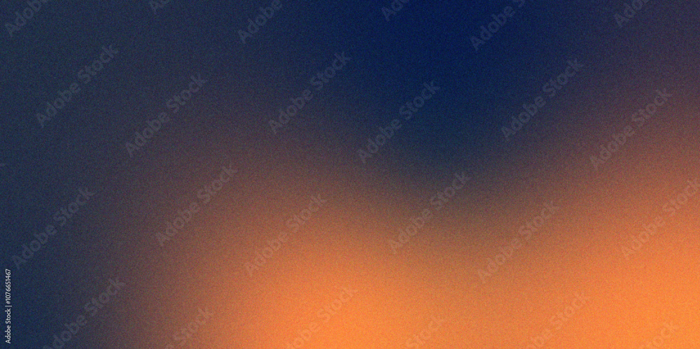 Aufkleber Digital grainy gradient with a colorful soft noise effect. Vintage Grunge Texture Pattern in blue and orange Tones for Artful Wallpaper. Gradient blur, noise, grain, texture abstract background