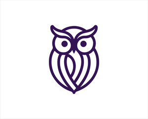 Owl logo design icon vector illustration