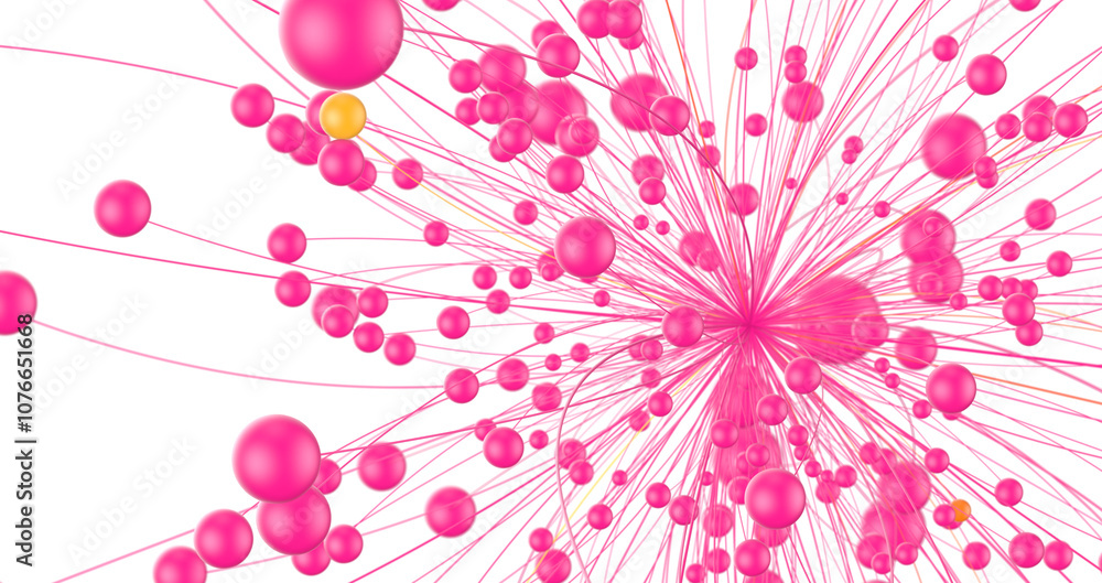 Aufkleber Abstract digital connection dots and lines. Technology background. Network connection structure. Plexus effect. 3d