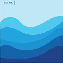 Blue wave vector abstract background flat design stock illustration