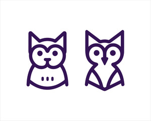 Owl logo design icon vector illustration
