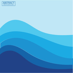 Blue wave vector abstract background flat design stock illustration