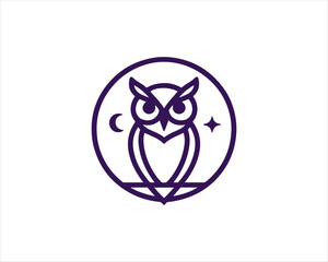 Owl logo design icon vector illustration