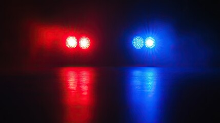 Vibrant Red and Blue Emergency Vehicle Lights