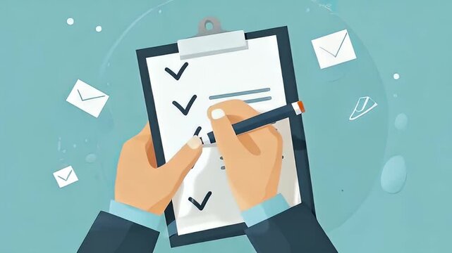 A Person Checking Off Items on a Checklist