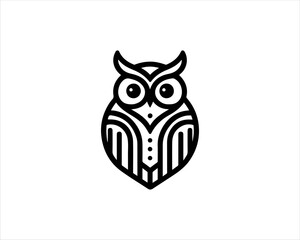 Owl logo design icon vector illustration