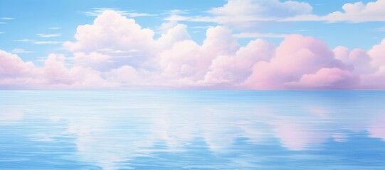 Obraz premium Serene ocean landscape clouds water sky.