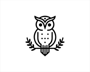 Fototapeta premium Owl logo design icon vector illustration