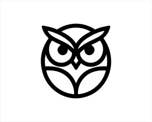 Owl logo design icon vector illustration