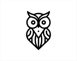Owl logo design icon vector illustration