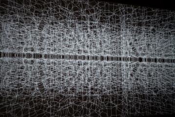 蜘蛛の巣状の光の粒のデザイン