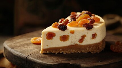 Delicious Creamy Cheesecake with Dried Fruits