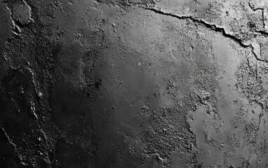 Fototapeta premium A black and white photo of a wall with cracks and holes