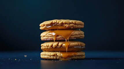 Delicious Caramel Dripping from Cookies