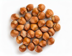 Obraz premium Isolated Hazelnuts on White Background - Nutty Delights