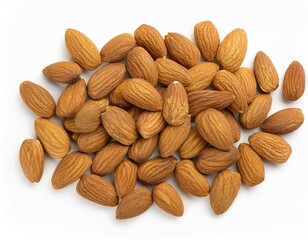 Fototapeta premium Isolated Almonds on White Background - Healthy Nut Snack