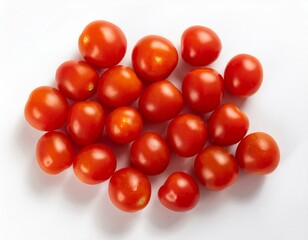 Isolated Cherry Tomatoes on White Background - Fresh Vegetables