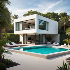 Fototapeta premium Serenity Haven: A Luxurious Retreat by the Sea