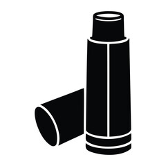 minimalist lip balm silhouette vector for cosmetic designs