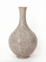 Grey and Gold Swirl Pattern Ceramic Vase